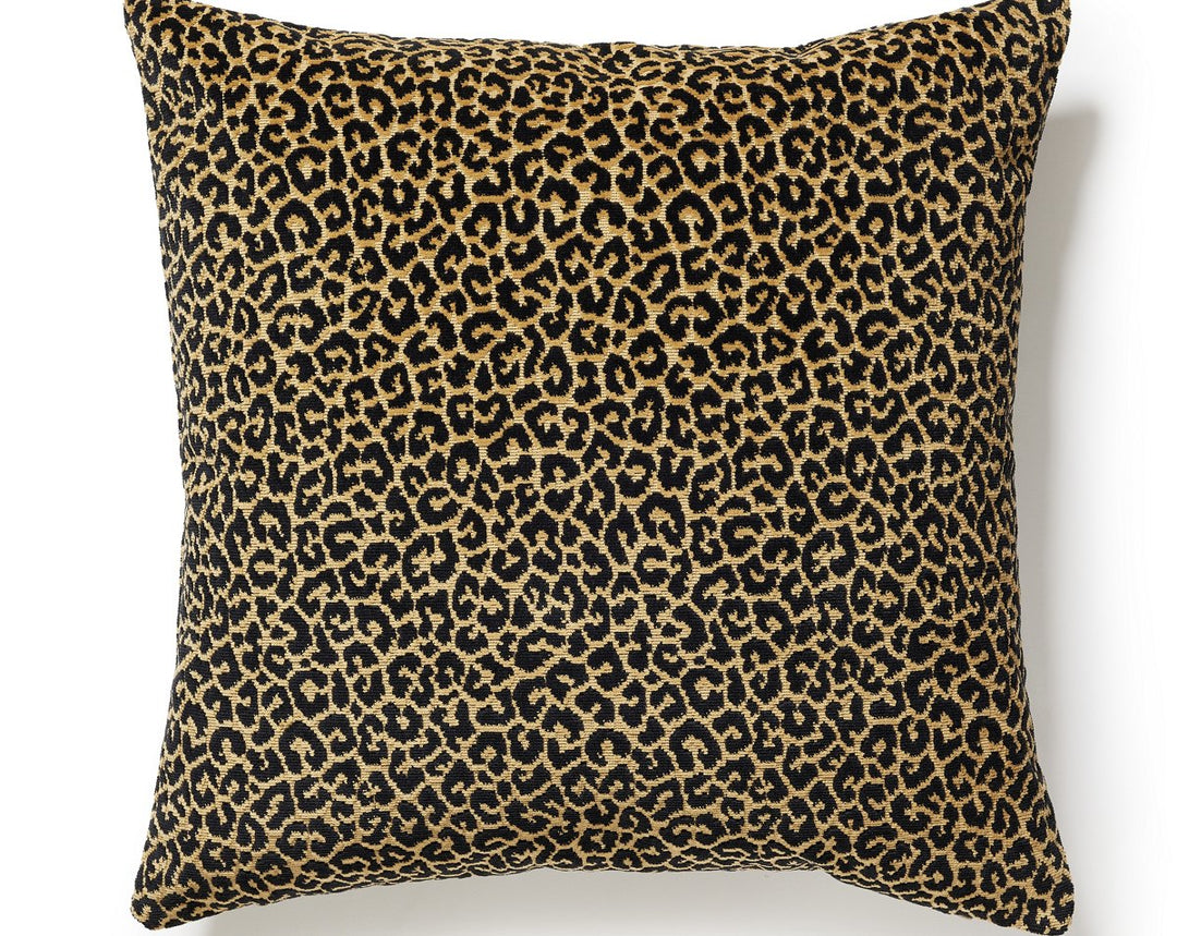Panthera Velvet Pillow 22 X 22 - Ebony SCSDDK270370006 by Scalamandre Designer Pillow