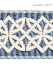 Celtic Embroidered Tape Dusk Blue SCT32820006 by Scalamandre Designer Trim