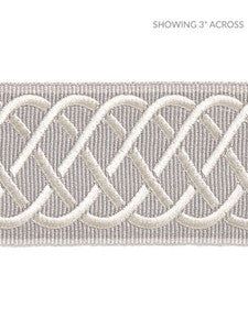 Helix Embroidered Tape Silver Grey SCT32840006 by Scalamandre Designer Trim