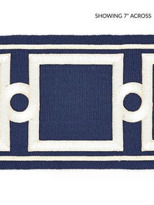 Square Link Embroidered Tape Indigo SCT32870006 by Scalamandre Designer Trim