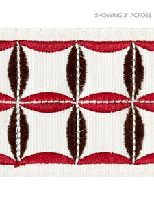 Fiori Embroidered Tape Raspberry SCT32880006 by Scalamandre Designer Trim