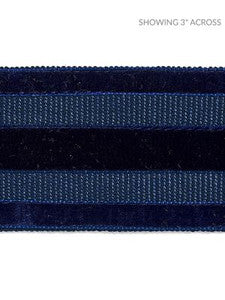 Runway Velvet Tape Deep Sea SCT33250006 by Scalamandre Designer Trim