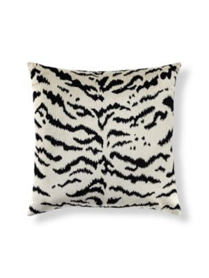 Tigre Pillow 22 X 22 - Off-White & Black SCTIGRPILL0006 by Scalamandre Designer Pillows 13% COTTON, 69% VISCOSE / 18% POLYESTER / U.S.A. Horizontal: and Vertical: 0 - Swanky Fabrics -