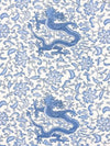 Chi'En Dragon Linen Print Hyacinth Blue SC165580007 by Scalamandre Designer Fabric