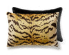 Tigre/Velvet Pillow 22 X 14 - Ivory, Gold & Black / Black SCALTIGRPIL0007 by Scalamandre Designer Pillow