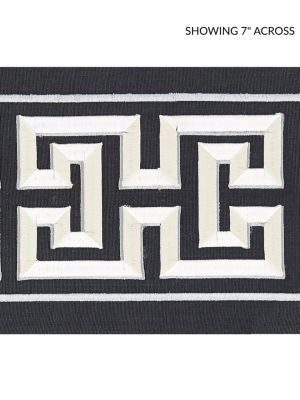 Imperial Embroidered Tape Charcoal SCT32800007 by Scalamandre Designer Trim ORIANA 80% COTTON 20% RAYON INDIA LIGHT DUTY Horizontal: 6.5" and Vertical: 6 - Swanky Fabrics -