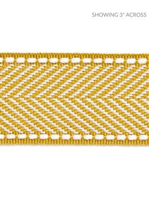 Montauk Herringbone Tape Brass SCT32850007 by Scalamandre Designer Trim HAMPTONS TRIMMINGS 99% ACRYLIC 1% POLYESTER CHINA LIGHT DUTY Horizontal: and Vertical: 1.88 - Swanky Fabrics -