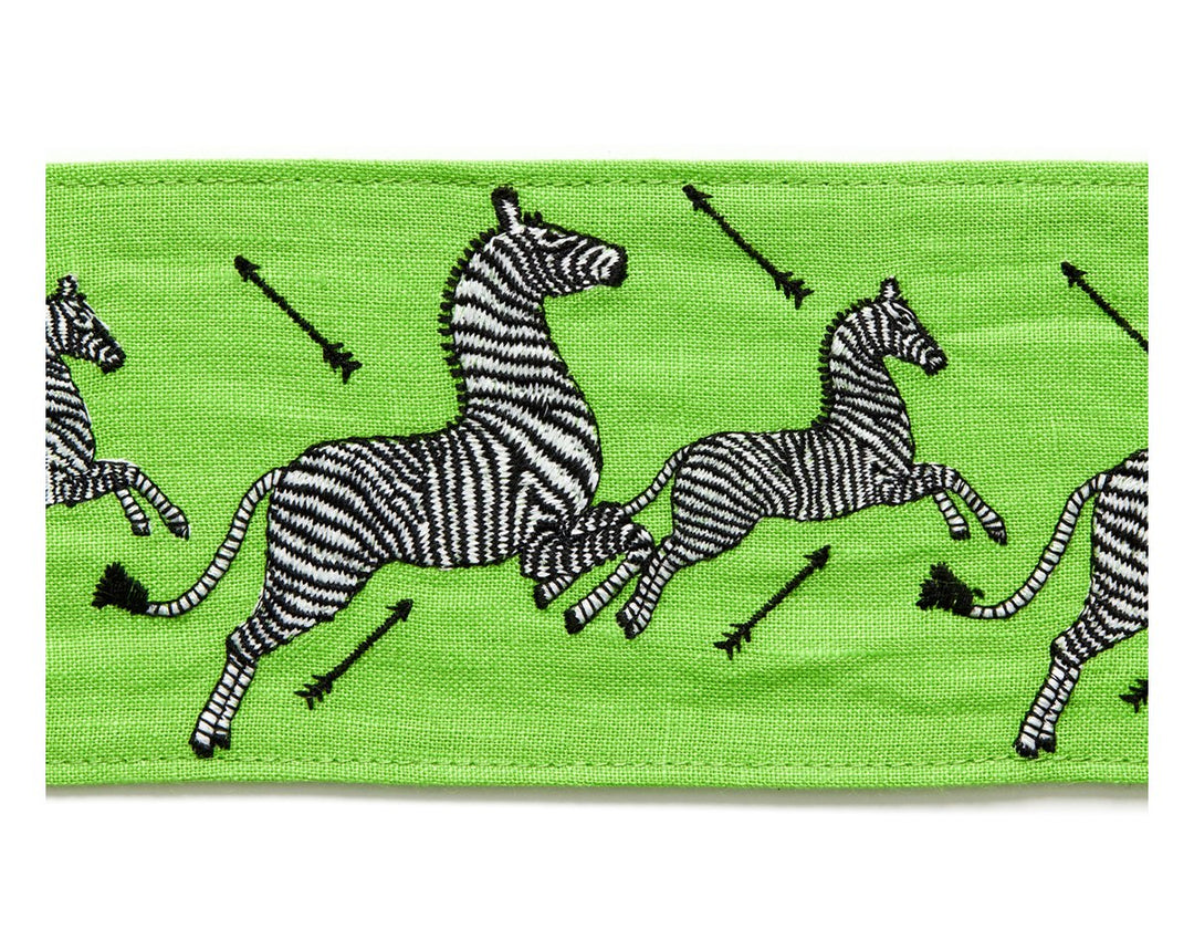 Zebras Embroidered Tape Lime SCT33320007 by Scalamandre Designer Trim