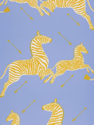 Zebras | Wallpaper Periwinkle SCWP81388M0007 by Scalamandre Designer Wallpaper ZEBRAS U.S.A. Horizontal: 37.5" and Vertical: 26" 26 - Swanky Fabrics -