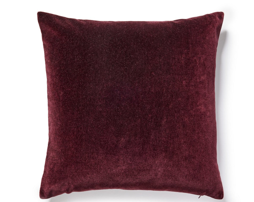 Makalu Mohair Pillow 22 X 22 - Bordeaux SCSDDKMAKA0009 by Scalamandre Designer Pillow