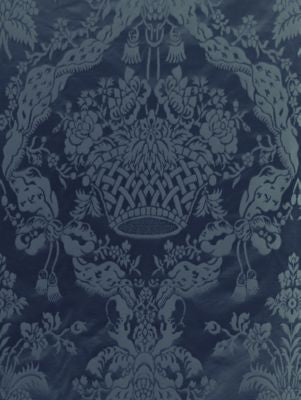 Gabriel Blue SC20355M0012 by Scalamandre Designer Fabric 66% COTTON 34% SILK INDIA HEAVY DUTY Horizontal: 33.25" and Vertical: 26.25" 52.5 - Swanky Fabrics -