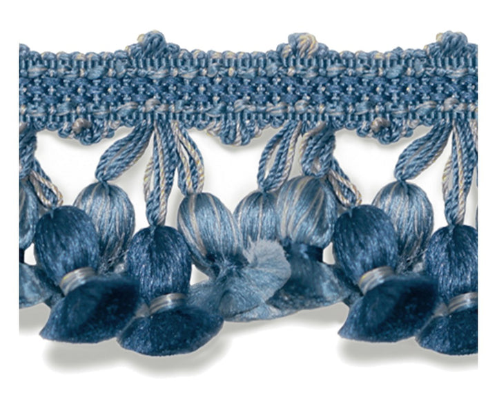 Newport Tassel Fringe - Silk Med Blue, Dk Blue & Grey SCFT11030012 by Scalamandre Designer Trim