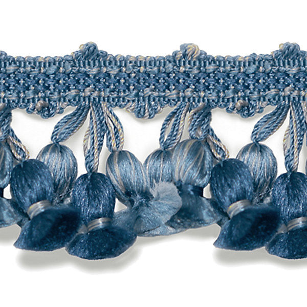 Newport Tassel Fringe - Silk Med Blue, Dk Blue & Grey SCFT11030012 by Scalamandre Designer Trim