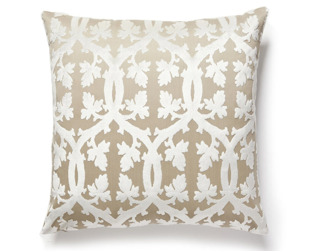 Falk Manor House Pillow 22 X 22 - Alabaster SCSDDK266900013 by Scalamandre Designer Pillow