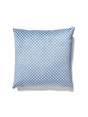 Pomfret Pillow 22 X 22 - Lapis SCPOMFPILL0018 by Scalamandre Designer Pillows 53% COTTON / 47% VISCOSE Horizontal: and Vertical: 0 - Swanky Fabrics -