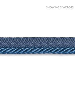 Boulevard Cord Federal Blue SCC3140019 by Scalamandre Designer Trim NOVANTA PASSEMENTERIE 15% POLYESTER 1% ACRYLIC, 48% COTTON 19% RAYON 17% FIBRANNE CHINA LIGHT DUTY Horizontal: 0" and Vertical: 0" 0.25 - Swanky Fabrics -