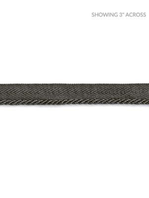 Avenue Cord Coal SCC3150022 by Scalamandre Designer Trim NOVANTA PASSEMENTERIE 16% FIBRANNE 2% ACRYLIC, 38% POLYESTER 26% COTTON 18% RAYON CHINA LIGHT DUTY Horizontal: 0" and Vertical: 0" 0.13 - Swanky Fabrics -