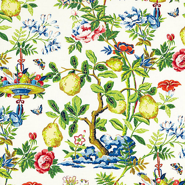 Shantung Garden/Bloom 16583-001 by Scalamandre Designer Fabric SPRING 2016 STOCKED AT 100% LINEN SWITZERLAND LIGHT DUTY Horizontal: 41" and Vertical: 26" 53" - Swanky Fabrics -