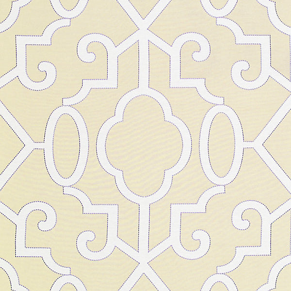 Ming Fretwork/Alabaster 27012-001 by Scalamandre Designer Fabric STOCKED AT 45% VISCOSE;30% COTTON;25% LINEN INDIA MEDIUM DUTY Horizontal: 30" and Vertical: 27" 54" - Swanky Fabrics -