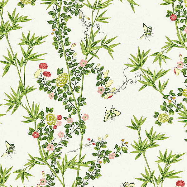 Jardin De Chine/Spring WP88375-001 by Scalamandre Designer Wallpaper SCALAMANDRE WAREHOUSE UNITED KINGDOM Horizontal: 46" and Vertical: 27" 54" - Swanky Fabrics -