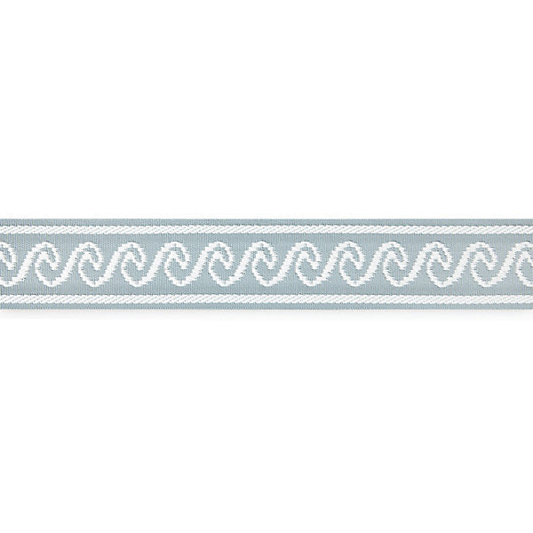 Wave Tape/Sky T3313-002 by Scalamandre Trim Designer Trim SCALAMANDRE WAREHOUSE 100% POLYOLEFIN UNITED KINGDOM HEAVY DUTY Horizontal: 1.125" and Vertical: 2.375" - Swanky Fabrics -