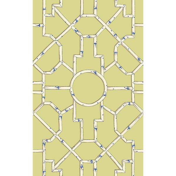 Baldwin Bamboo/Cream & Blue On Lettuce by Scalamandre Wallpaper Scalamandre Wallpaper Baldwin Bamboo/Cream & Blue On LettuceWallpaper USA </p><p>Repeat: H: 55.5", V: 27" 27" - Fabric Carolina -