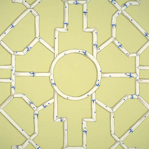 Baldwin Bamboo/Cream & Blue On Lettuce Sc 0002Wp81630 by Scalamandre
 Designer Wallpaper