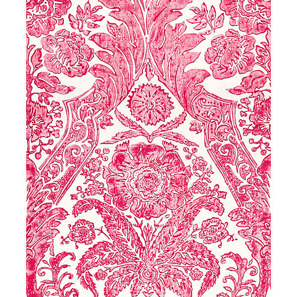 Luciana Damask Print/Raspberry by Scalamandre Wallpaper Scalamandre Wallpaper Luciana Damask Print/RaspberryWallpaper UNITED KINGDOM </p><p>Repeat: H: 43.75", V: 27" 56" - Fabric Carolina -