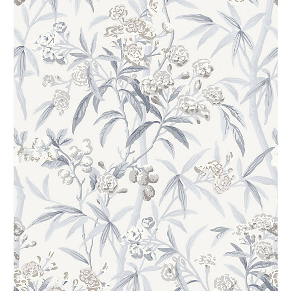 Lanai/Silver Mist WP88431-002 by Scalamandre Designer Wallpaper SUPPLIERS WAREHOUSE U.S.A. UNITED KINGDOM Horizontal: 40" and Vertical: 27" 54" - Swanky Fabrics -