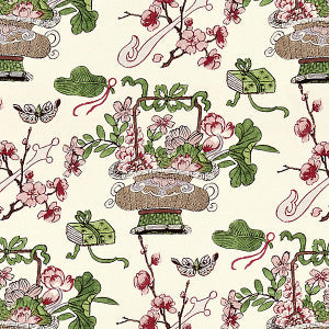 Shanghai Blossoms Mulberry by Scalamandre
 Designer Fabric