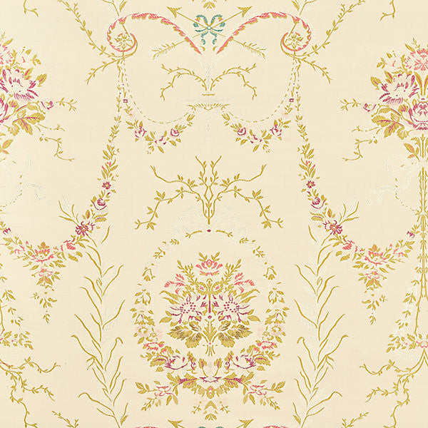 Palazzo Pallavicini Multi Olives & Reds On Beige by Scalamandre
 Fabric Scalamandre
 Fabric Palazzo Pallavicini Multi Olives & Reds On BeigeFabric 100% SILK USA </p><p>Repeat: H: 28", V: 27.375" 54" - Fabric Carolina -