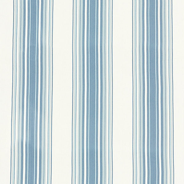 Cabana Stripe/Sky 27063-003 by Scalamandre Designer Fabric SCALAMANDRE WAREHOUSE 100% POLYOLEFIN USA LIGHT DUTY Horizontal: and Vertical: 12.25" 54" - Swanky Fabrics -
