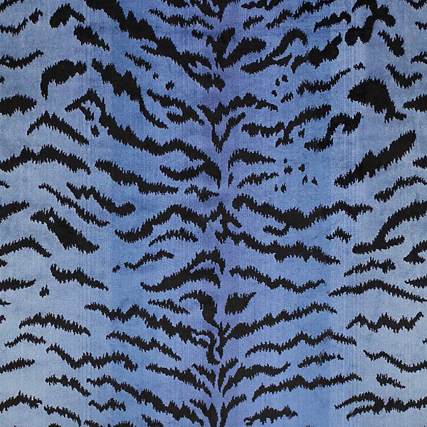 Tigre/Blues & Black 26167MMA-004 by Scalamandre Designer Fabric SCALAMANDRE WAREHOUSE 69% VISCOSE 18% POLYESTER 13% COTTON USA MEDIUM DUTY Horizontal: 30.5" and Vertical: 24.75" 48.5" - Swanky Fabrics -