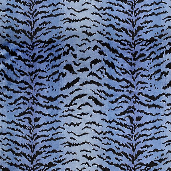 Tigre/Blues & Black 26167Mma-004 by Scalamandre Designer Fabric STOCKED AT 69% VISCOSE, 18% POLYESTER, 13% COTTON USA MEDIUM DUTY Horizontal: 30.5" and Vertical: 24.75" 48.5" - Swanky Fabrics -