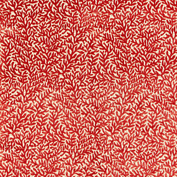Corallina Velvet/Carnelian 27077-004 by Scalamandre Designer Fabric SCALAMANDRE WAREHOUSE 41% VISCOSE 34% COTTON 25% POLYESTER INDIA HEAVY DUTY Horizontal: 9.125" and Vertical: 13.375" 55" - Swanky Fabrics -