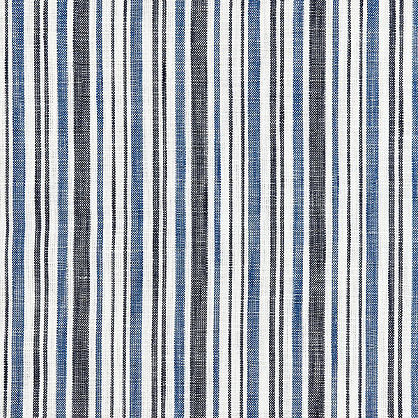 Pembroke Stripe/Marine Blue 27116-004 by Scalamandre Designer Fabric CHATHAM STRIPES & PLAIDS STOCKED AT 100% COTTON INDIA LIGHT DUTY Horizontal: and Vertical: 4" 54" - Swanky Fabrics -