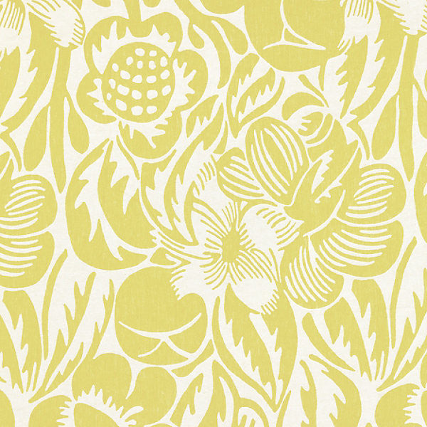 Deco Flower/Chartreuse 27131-004 by Scalamandre Designer Fabric SCALAMANDRE WAREHOUSE 100% LINEN ITALY MEDIUM DUTY Horizontal: 43.375" and Vertical: 27" 54" - Swanky Fabrics -