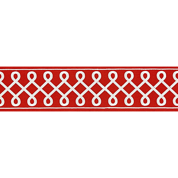 Soutache Embroidered Tape/Coral T3281-004 by Scalamandre Trim Designer Trim ORIANA 85% COTTON 15% RAYON INDIA LIGHT DUTY Horizontal: 1.625" and Vertical: 4.5" - Swanky Fabrics -
