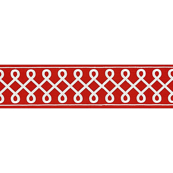 Soutache Embroidered Tape/Coral T3281-004 by Scalamandre Trim Designer Trim FALL 2015 STOCKED AT 85% COTTON;15% RAYON INDIA LIGHT DUTY Horizontal: 1.625" and Vertical: 4.5" - Swanky Fabrics -