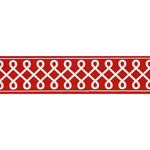 Soutache Embroidered Tape Coral by Scalamandre
 Designer Trim