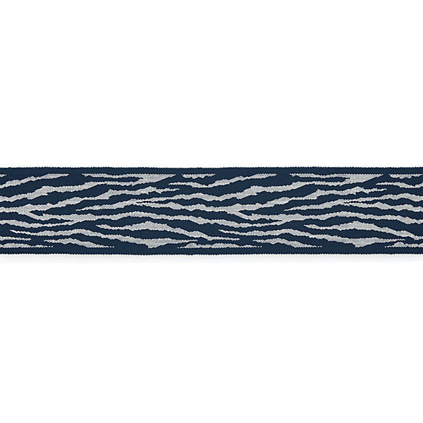 Tiger Tape/Indigo T3310-004 by Scalamandre Trim Designer Trim ISOLA INDOOR / OUTDOOR 100% POLYOLEFIN UNITED KINGDOM HEAVY DUTY Horizontal: 6.25" and Vertical: 3" - Swanky Fabrics -