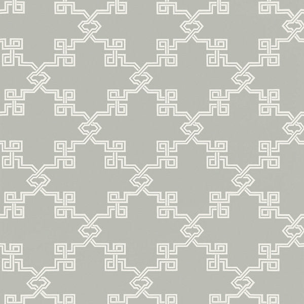 Suzhou Lattice/French Grey WP88373-004 by Scalamandre Designer Wallpaper USA Horizontal: 9.125" and Vertical: 27.5" - Swanky Fabrics -