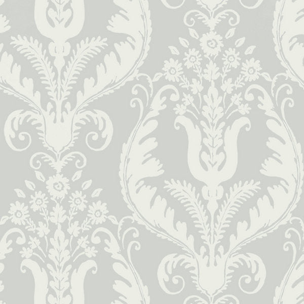 Primavera/French Grey Wp88376-004 by Scalamandre Designer Wallpaper STOCKED AT 100% VINYL COATED PAPER USA Horizontal: 25.375" and Vertical: 27.5" - Swanky Fabrics -