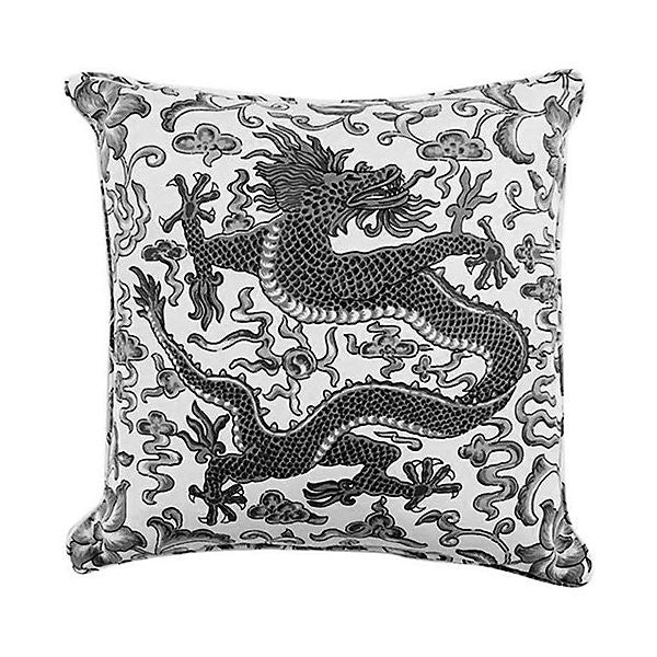 Chi'En Dragon Pillow/Charcoal by Scalamandre Pillow Scalamandre Pillow Chi'En Dragon Pillow/CharcoalPillow 52% LINEN;48% COTTON </p><p>Repeat: H: , V: - Fabric Carolina -