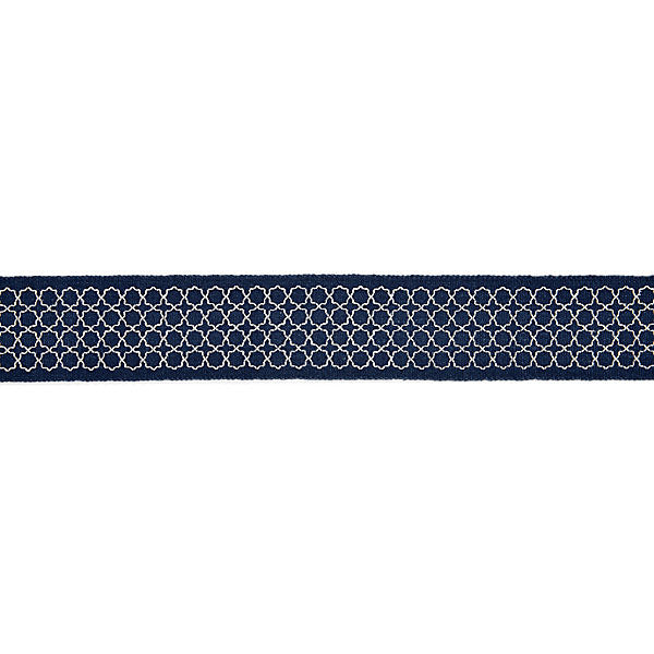 Seville Embroidered Tape Indigo by Scalamandre
 Trim Scalamandre
 Trim Seville Embroidered Tape IndigoTrim MERCHANTE 91% LINEN 9% RAYON INDIA </p><p>Repeat: H: .5", V: 2.5" - Fabric Carolina -