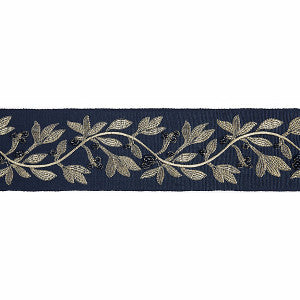 Laurel Embroidered Tape/Indigo Sc 0005T3292 by Scalamandre
 Designer Trim
