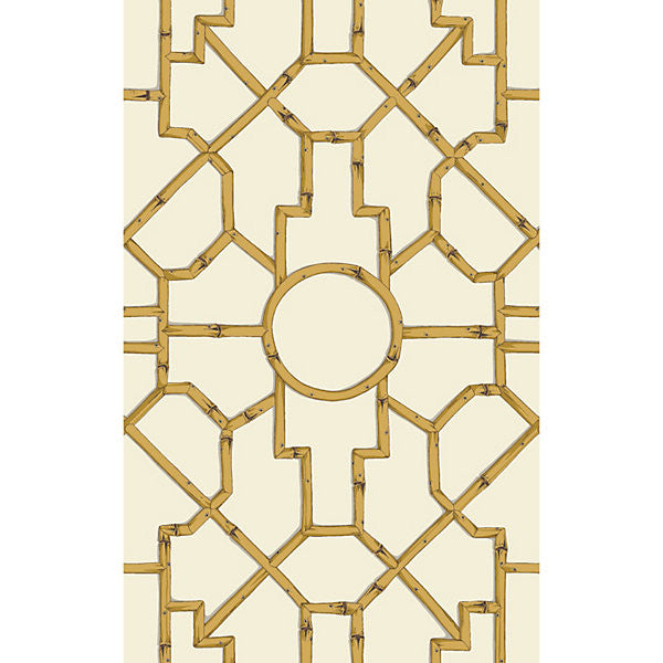 Baldwin Bamboo/Rattan & Brown On Off White WP81630-005 by Scalamandre Designer Wallpaper SCALAMANDRE WAREHOUSE USA Horizontal: 55.5" and Vertical: 27" 27" - Swanky Fabrics -