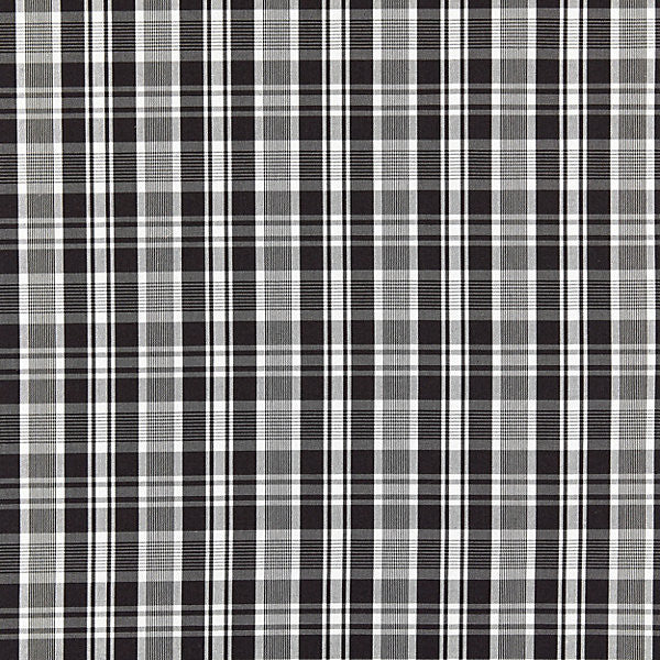 Preston Cotton Plaid/Noir 27122-006 by Scalamandre Designer Fabric CHATHAM STRIPES & PLAIDS 100% COTTON INDIA MEDIUM DUTY Horizontal: 2.375" and Vertical: 2.125" 53" - Swanky Fabrics -