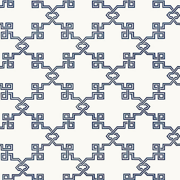 Suzhou Lattice Marine Blue by Scalamandre
 Wallcovering Scalamandre
 Wallcovering Suzhou Lattice Marine BlueWallcovering USA </p><p>Repeat: H: 9.125", V: 27.5" - Fabric Carolina -