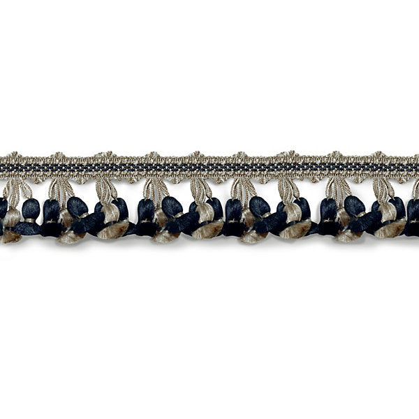 Newport Tassel Fringe/Taupe, Black & Grey FT1103-008 by Scalamandre Trim Designer Trim SCALAMANDRE WAREHOUSE 100% SILK CHINA LIGHT DUTY Horizontal: and Vertical: 2" - Swanky Fabrics -
